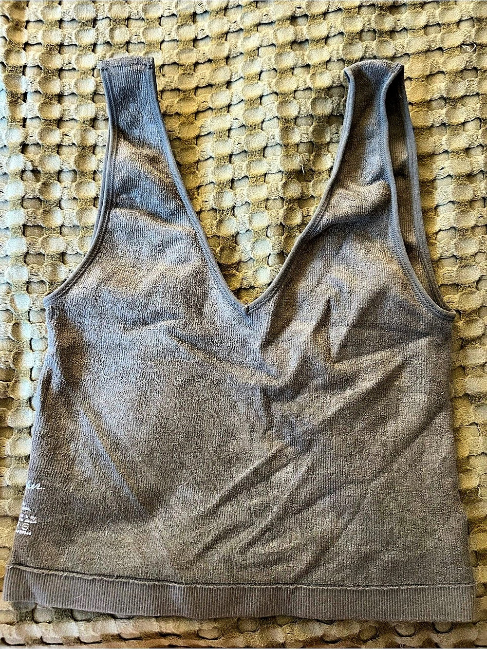 By Together Take the Plunge Seamless Ribbed V-Neck Cropped Tank Top Ribbed